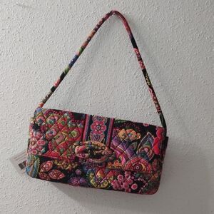 Vera Bradley Red and Pink Quilted Shoulder Bag